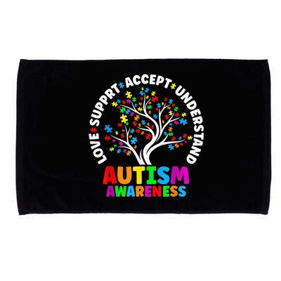 Autism Tree Puzzle tee Love Accept Support Autism Awareness Microfiber Hand Towel