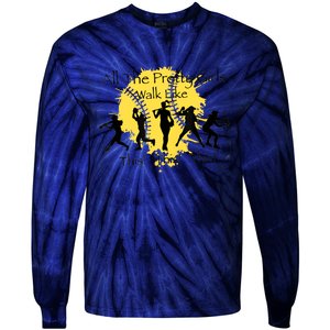 All The Pretty Girl Walk Like This Funny Baseball Girl Softball Tie-Dye Long Sleeve Shirt