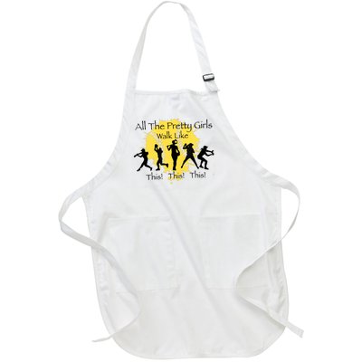 All The Pretty Girl Walk Like This Funny Baseball Girl Softball Full-Length Apron With Pockets