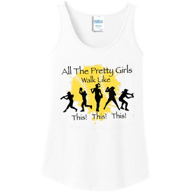 All The Pretty Girl Walk Like This Funny Baseball Girl Softball Ladies Essential Tank