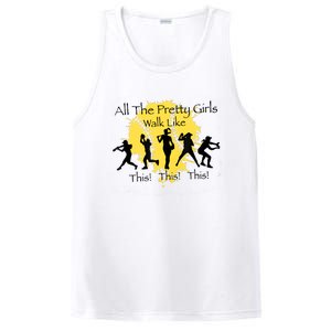 All The Pretty Girl Walk Like This Funny Baseball Girl Softball PosiCharge Competitor Tank