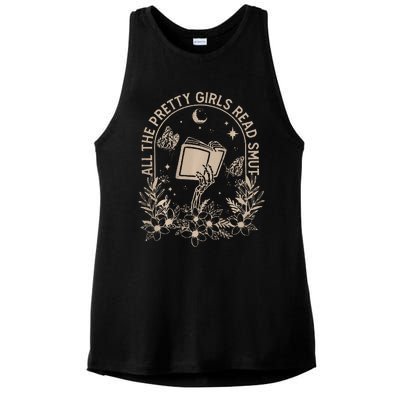 All The Pretty Read Smut Book Lover Front And Back Ladies PosiCharge Tri-Blend Wicking Tank