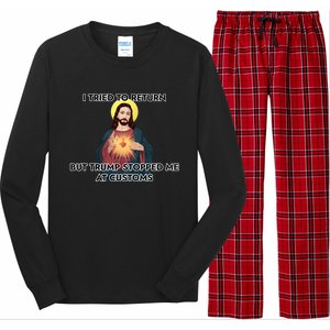 Anti Trump Pro Immigrant Jesus Meme Immigration Gift Long Sleeve Pajama Set