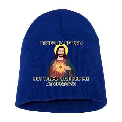 Anti Trump Pro Immigrant Jesus Meme Immigration Gift Short Acrylic Beanie