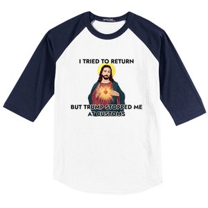 Anti Trump Pro Immigrant Jesus Meme Immigration Gift Baseball Sleeve Shirt