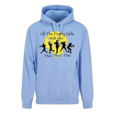 All The Pretty Walk Like This Funny Baseball Softball Unisex Surf Hoodie