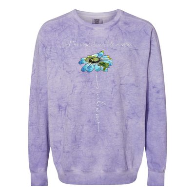 All The People Imagine Living Life In Peace Daisy Flower Colorblast Crewneck Sweatshirt