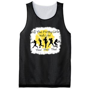 All The Pretty Girl Walk Like This Funny Baseball Girl Mesh Reversible Basketball Jersey Tank