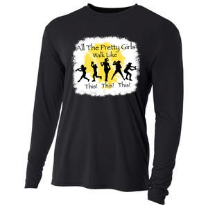 All The Pretty Girl Walk Like This Funny Baseball Girl Cooling Performance Long Sleeve Crew