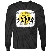 All The Pretty Girl Walk Like This Funny Baseball Girl Tie-Dye Long Sleeve Shirt