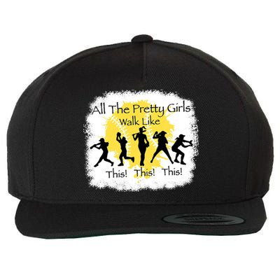 All The Pretty Girl Walk Like This Funny Baseball Girl Wool Snapback Cap