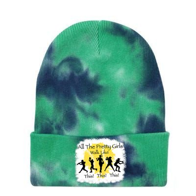 All The Pretty Girl Walk Like This Funny Baseball Girl Tie Dye 12in Knit Beanie