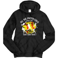 All The Pretty Girl Walk Like This Softball Tie Dye Hoodie