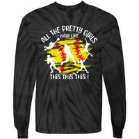 All The Pretty Girl Walk Like This Softball Tie-Dye Long Sleeve Shirt