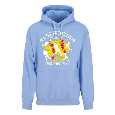 All The Pretty Girl Walk Like This Softball Unisex Surf Hoodie