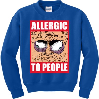 Allergic To People Hate Hu Shy Loner Social Anxiety Gift Kids Sweatshirt