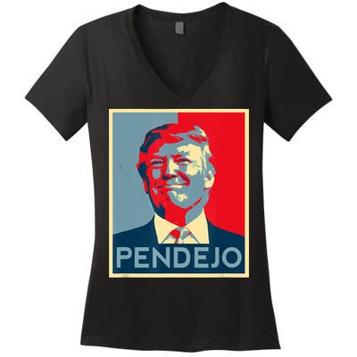 ANTI TRUMP Pendejo Trump USA American President Picture Women's V-Neck T-Shirt