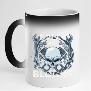 Automechanic Tuning Pun Playing With Motor Block Car Engine Funny Gift 11oz Black Color Changing Mug