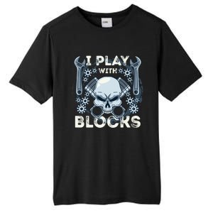 Automechanic Tuning Pun Playing With Motor Block Car Engine Funny Gift Tall Fusion ChromaSoft Performance T-Shirt