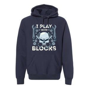 Automechanic Tuning Pun Playing With Motor Block Car Engine Funny Gift Premium Hoodie