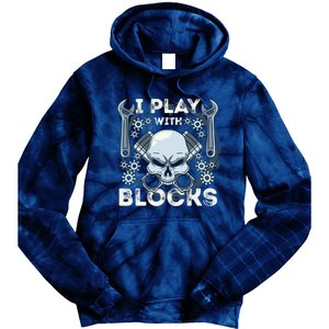 Automechanic Tuning Pun Playing With Motor Block Car Engine Funny Gift Tie Dye Hoodie