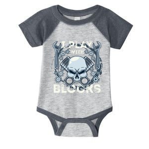 Automechanic Tuning Pun Playing With Motor Block Car Engine Funny Gift Infant Baby Jersey Bodysuit