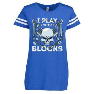 Automechanic Tuning Pun Playing With Motor Block Car Engine Funny Gift Enza Ladies Jersey Football T-Shirt