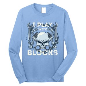 Automechanic Tuning Pun Playing With Motor Block Car Engine Funny Gift Long Sleeve Shirt