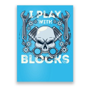 Automechanic Tuning Pun Playing With Motor Block Car Engine Funny Gift Poster