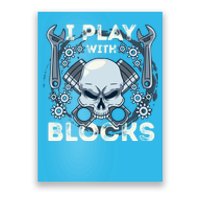 Automechanic Tuning Pun Playing With Motor Block Car Engine Funny Gift Poster