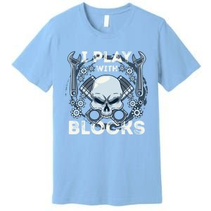 Automechanic Tuning Pun Playing With Motor Block Car Engine Funny Gift Premium T-Shirt