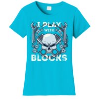 Automechanic Tuning Pun Playing With Motor Block Car Engine Funny Gift Women's T-Shirt