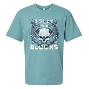 Automechanic Tuning Pun Playing With Motor Block Car Engine Funny Gift Sueded Cloud Jersey T-Shirt