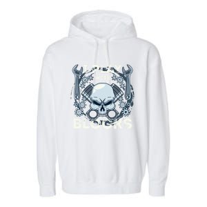 Automechanic Tuning Pun Playing With Motor Block Car Engine Funny Gift Garment-Dyed Fleece Hoodie