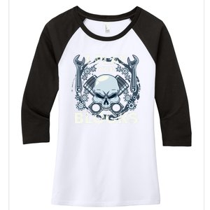 Automechanic Tuning Pun Playing With Motor Block Car Engine Funny Gift Women's Tri-Blend 3/4-Sleeve Raglan Shirt