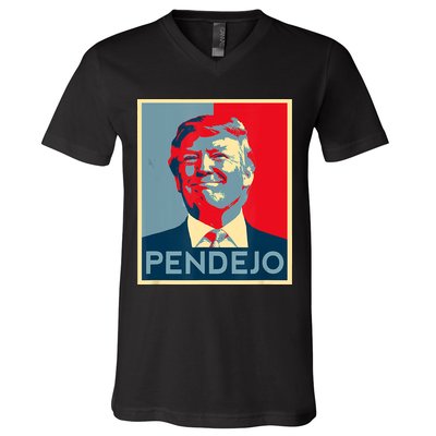 ANTI TRUMP Pendejo Trump USA American President Picture V-Neck T-Shirt
