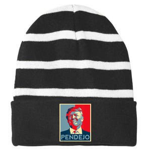 ANTI TRUMP Pendejo Trump USA American President Picture Striped Beanie with Solid Band