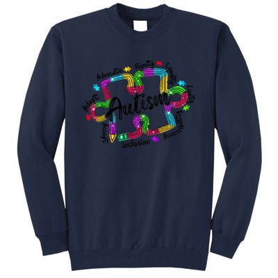 Autism Teacher Pencil Autism Awareness Month Tall Sweatshirt