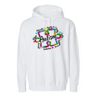 Autism Teacher Pencil Autism Awareness Month Garment-Dyed Fleece Hoodie