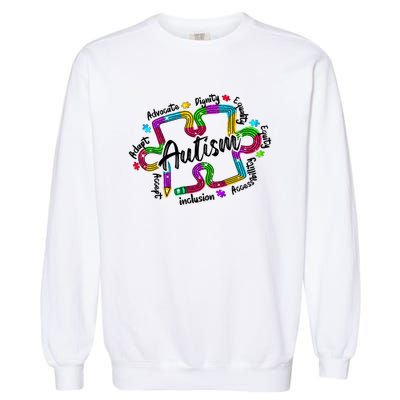 Autism Teacher Pencil Autism Awareness Month Garment-Dyed Sweatshirt