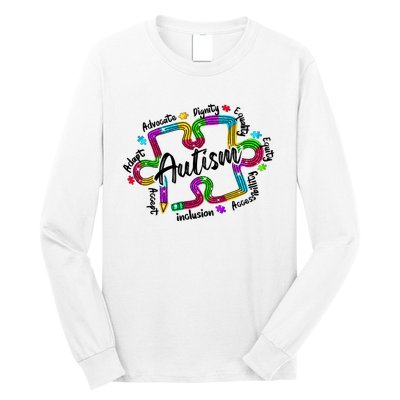 Autism Teacher Pencil Autism Awareness Month Long Sleeve Shirt