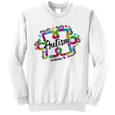 Autism Teacher Pencil Autism Awareness Month Sweatshirt