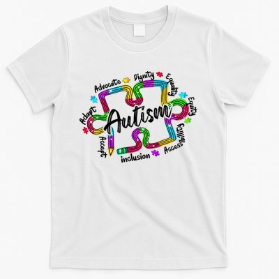 Autism Teacher Pencil Autism Awareness Month T-Shirt