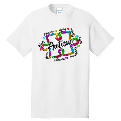 Autism Teacher Pencil Autism Awareness Month Tall T-Shirt