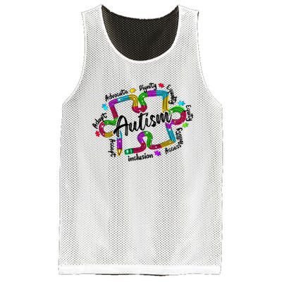 Autism Teacher Pencil Autism Awareness Month Mesh Reversible Basketball Jersey Tank