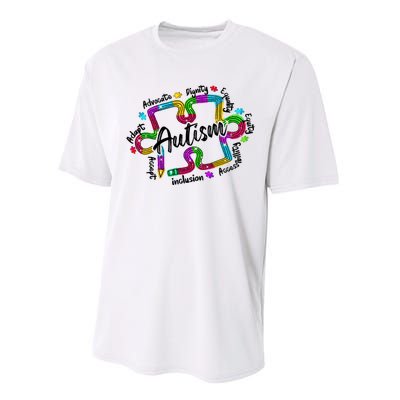 Autism Teacher Pencil Autism Awareness Month Performance Sprint T-Shirt