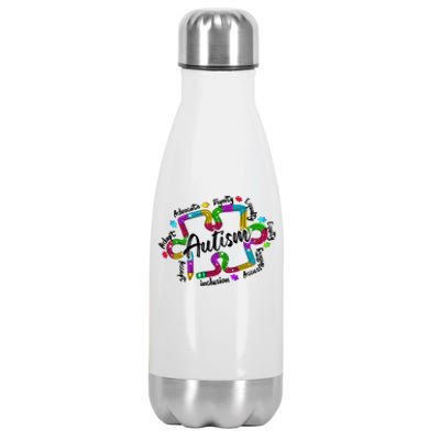 Autism Teacher Pencil Autism Awareness Month Stainless Steel Insulated Water Bottle