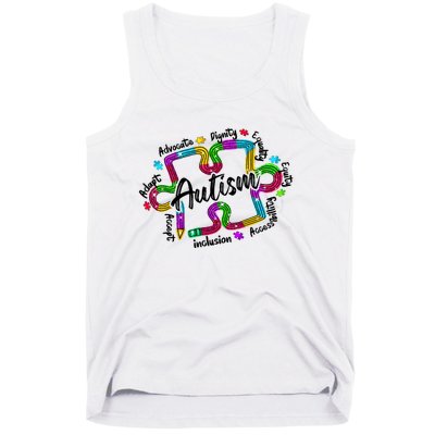 Autism Teacher Pencil Autism Awareness Month Tank Top