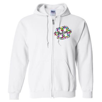 Autism Teacher Pencil Autism Awareness Month Full Zip Hoodie