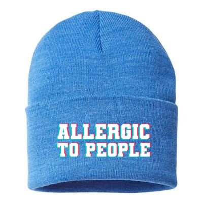 Allergic To People Allergy Allergic Rhinitis Gift Sustainable Knit Beanie